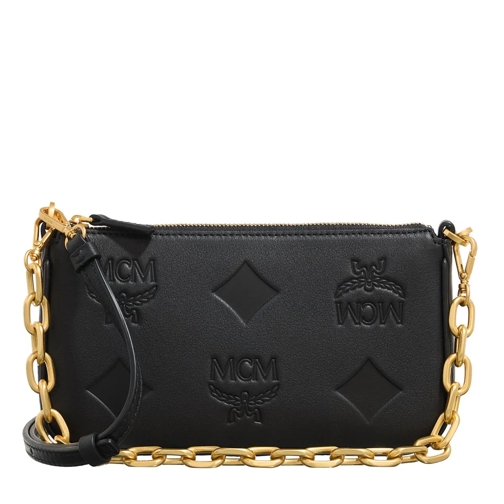 MCM Pochette Aren Maxi Monogram Lth Pouch Fff Bk Black