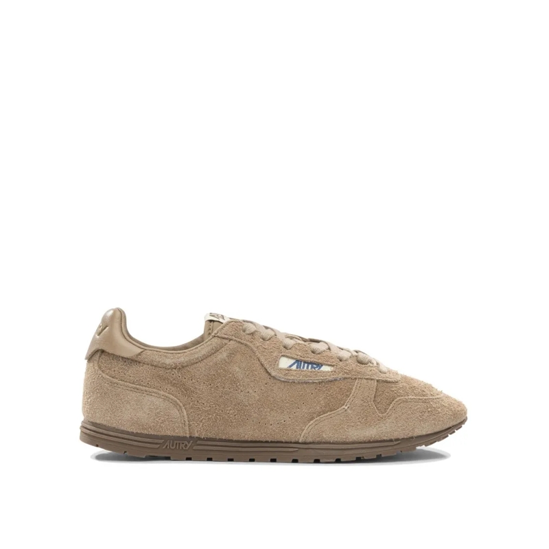 Autry International Sneaker basse Brown Textured Suede Sneakers With Minimalist Desi Brown