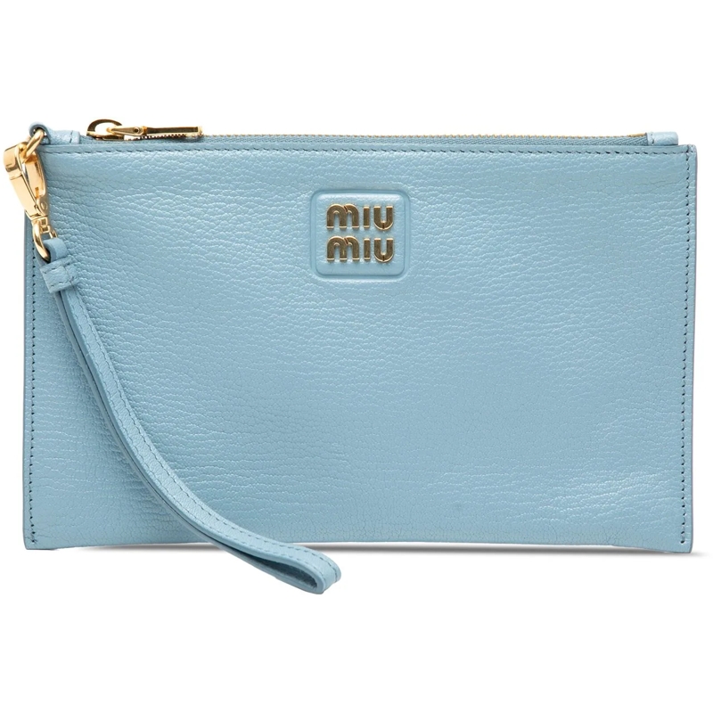 Miu Miu Clutch Goatskin Madras Clutch blau