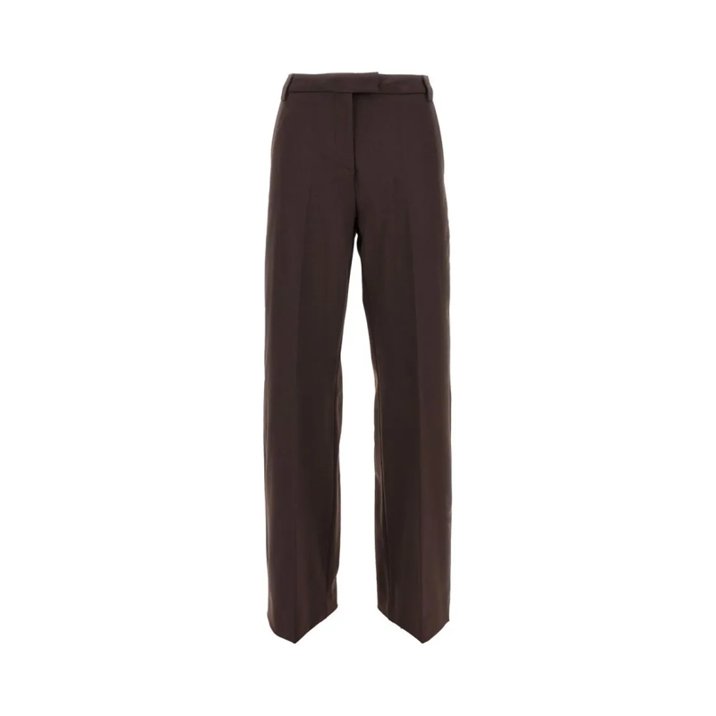 THE LATEST  "Alek" Wool Blend Trousers Brown