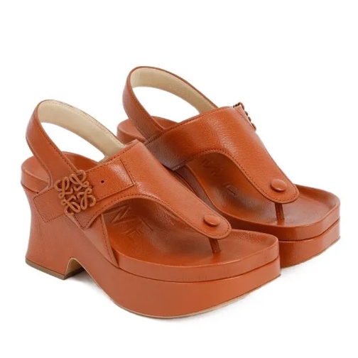 Loewe Brown Ease Flatform 90 Sandals Brown Sandaal