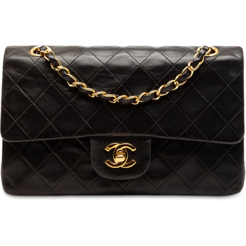 Chanel Schultertasche Small Classic Lambskin Double Flap schwarz