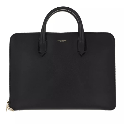 Dolce&Gabbana Laptop Briefcase Leather Black Porte-documents