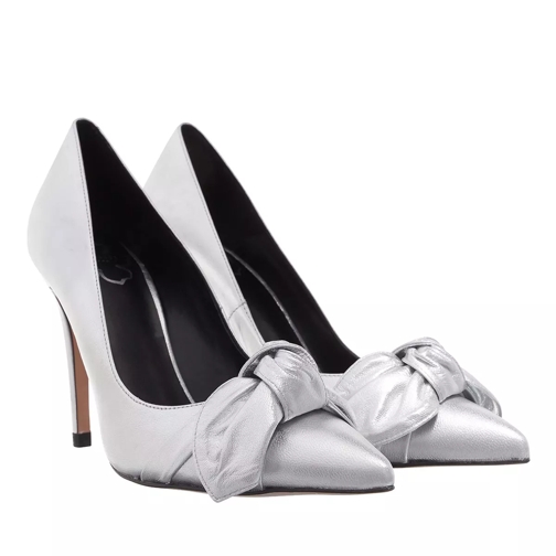 Ted Baker Ryal 100mm Metallic Bow Court Shoe Silver Pump