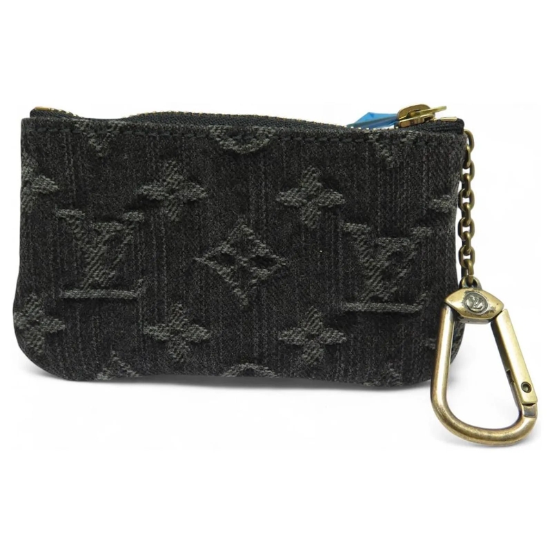 Louis Vuitton Geldbörse NEUER LOUIS VUITTON DENIM CANVAS SCHLÃœSSELHALTER  schwarz