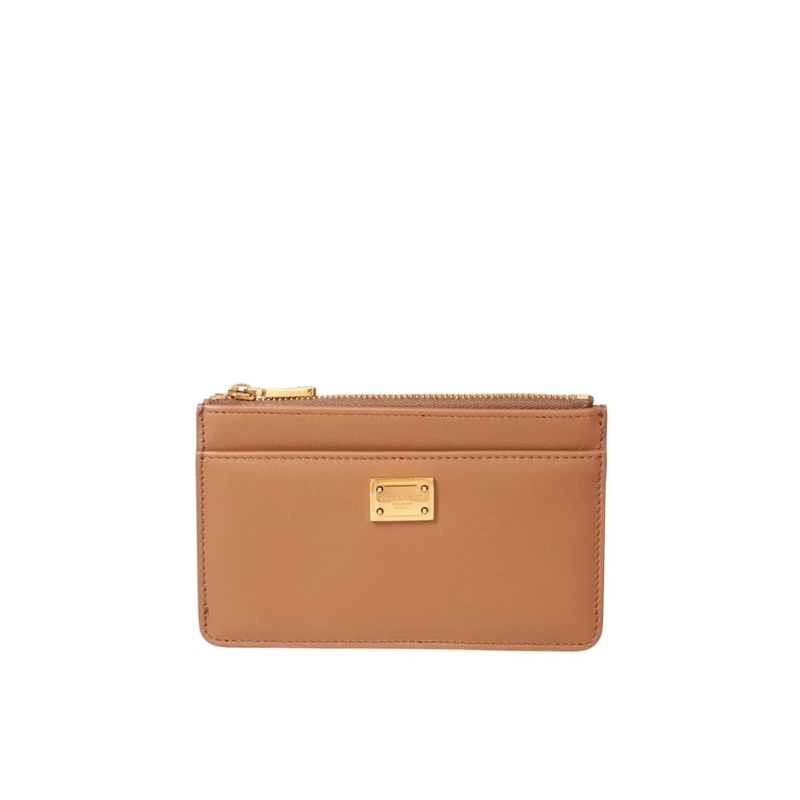 Dolce&Gabbana Geldbörse Caramel Color Plonge Leather Card Holder Brown