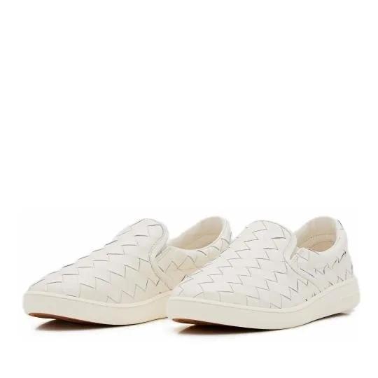 Bottega Veneta Low-Top Sneaker - SLIP ON WEAVING - Gr. 41 (EU) - in Creme - für Damen