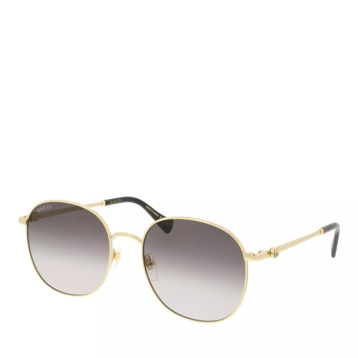 Gucci GG1142S-001 56 Woman Metal Gold-Grey Sunglasses