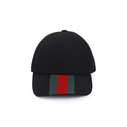 Gucci New Winter Web Black Wool Hat Black 