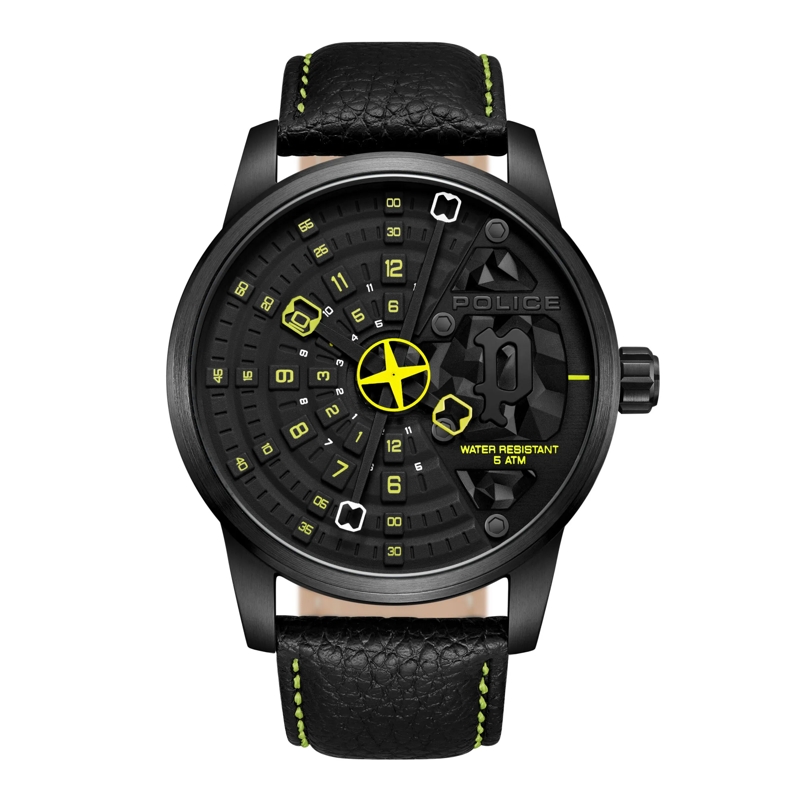 Police Automatikuhr Quarzuhr Avondale schwarz
