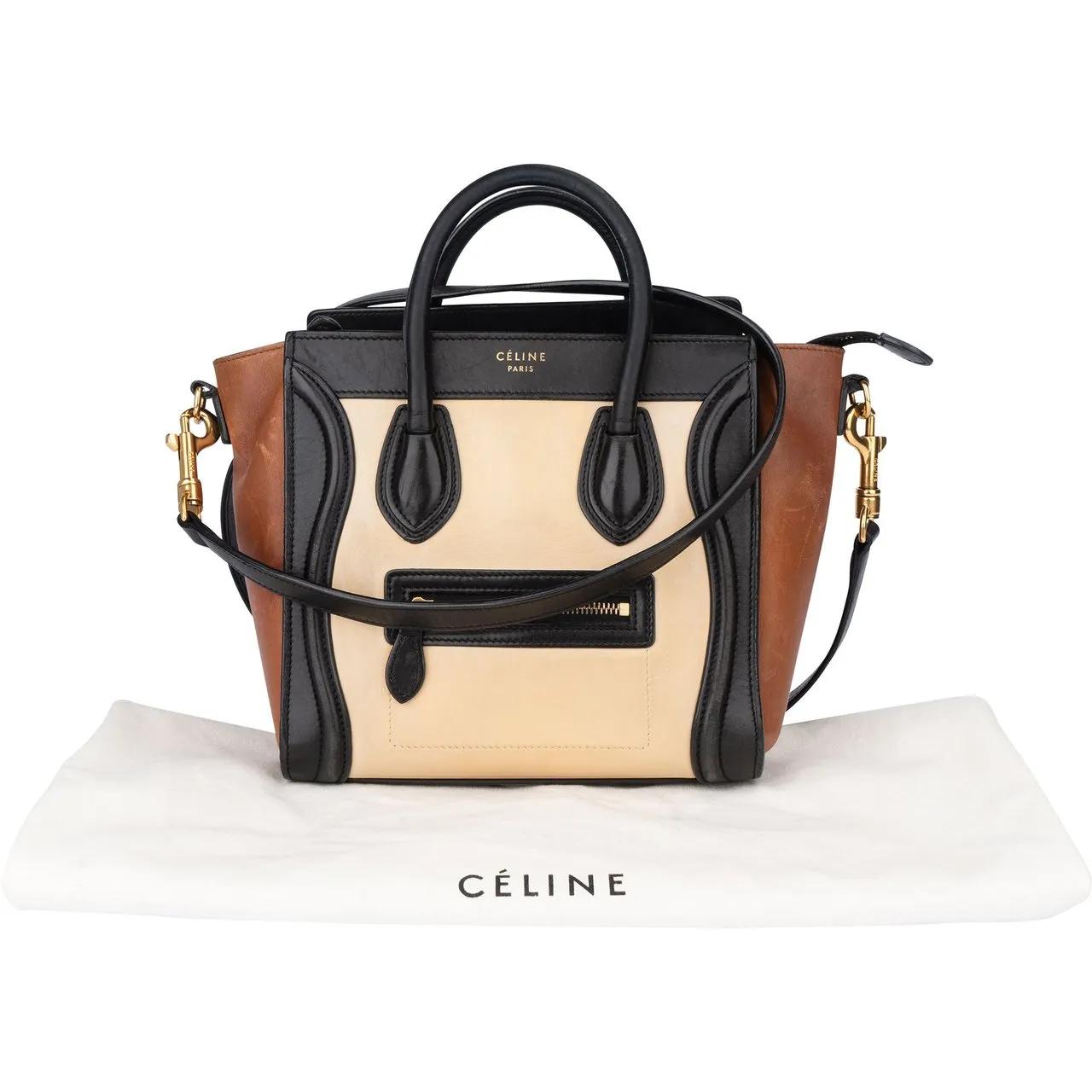 Celine Crossbody Bags - Celine Tricolor Leather Luggage Handbag - Gr. unisize - in Bunt - für Damen
