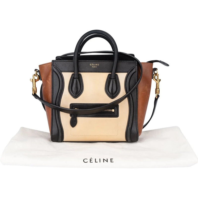 Celine Schultertasche Celine Tricolor Leather Luggage Handbag mehrfarbig