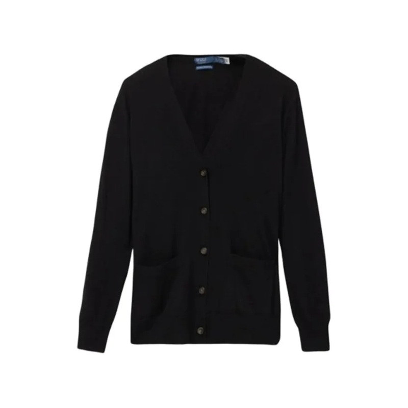 Polo Ralph Lauren Strickjacke Medium-Weight Italian Wool Cardigan With V-Neck Black