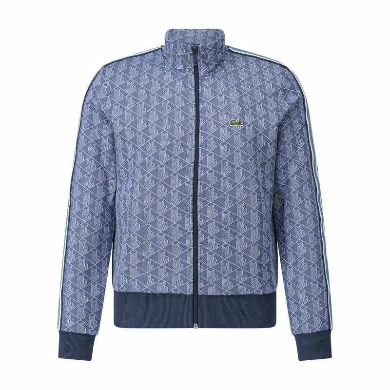 Lacoste Übergangsjacke Sweatjacke mit Jacquard-Monogramm und Logo-Detail Dunkelgrau(Image 15)