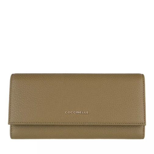 Coccinelle Wallet Grainy Leather  Moss Green Flap Wallet