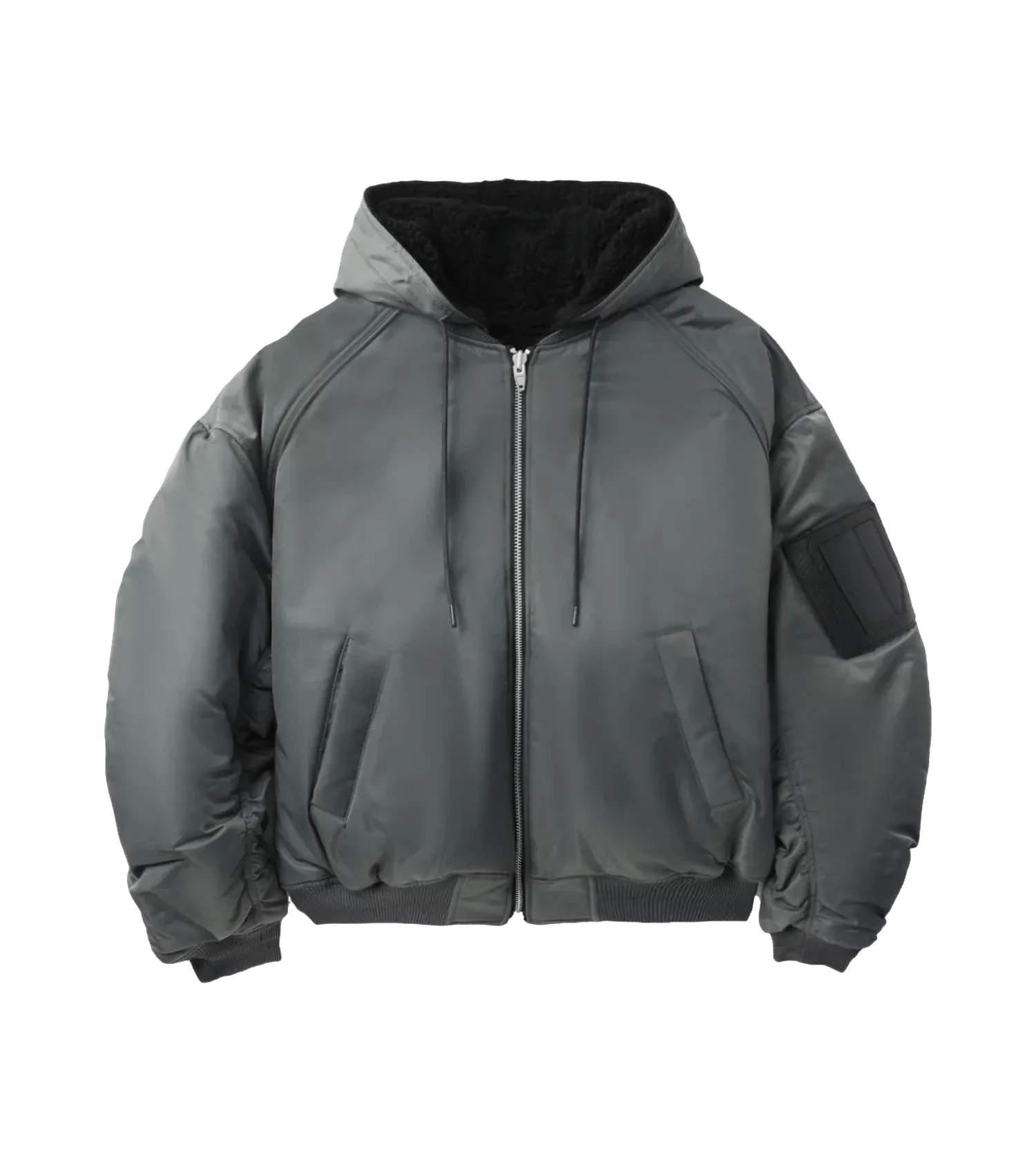 Juun.J - Wendbare MA-1 Bomberjacke mit Kapuze - Größe 48 - gray