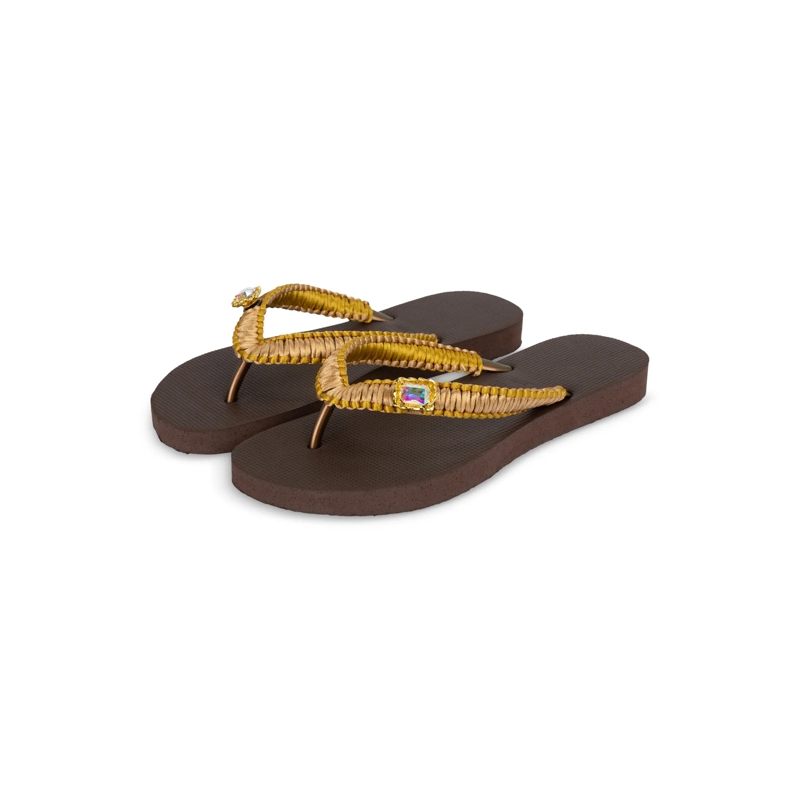 UZURII Flip Flops flip flop Taupe Macrame Switch mocca(Image 7)