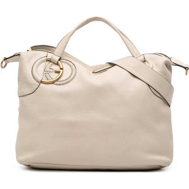 Gucci Sac à bandoulière Leather Twill Satchel weiß