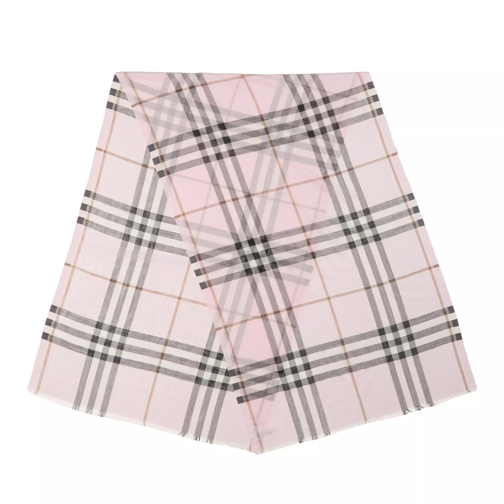 Burberry Giant Check Gauze Scarf Pale Candy Pink Lichtgewicht Sjaal