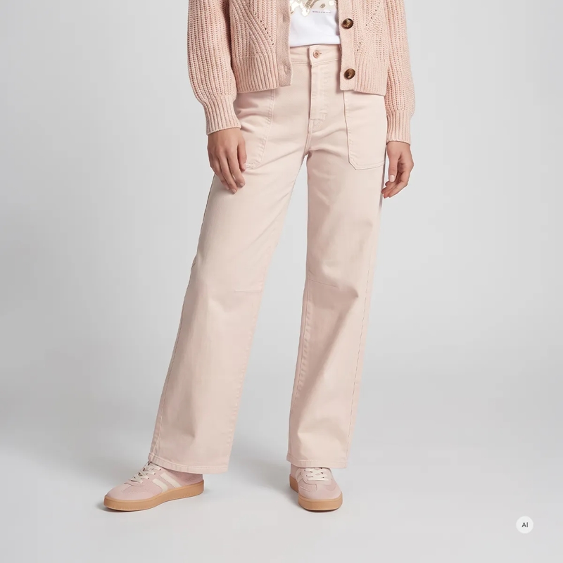 Marc Aurel Wide-Leg-Jeans Barreljeans- aufgesetzte Taschen- veganes Leder rose(Image 3)