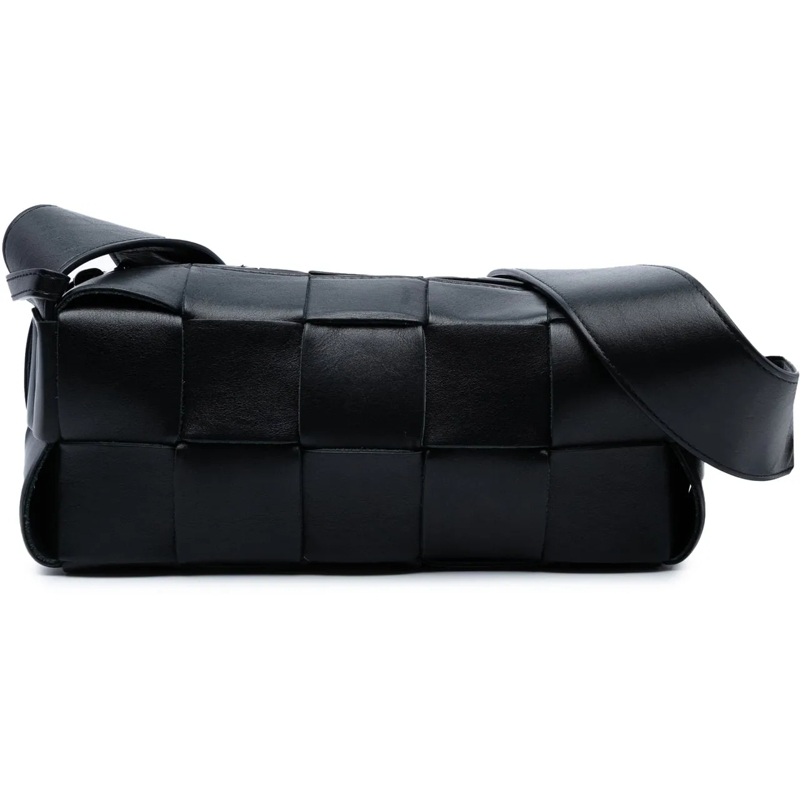 Bottega Veneta Sac à bandoulière Small Lambskin Intrecciato Brick Cassette schwarz