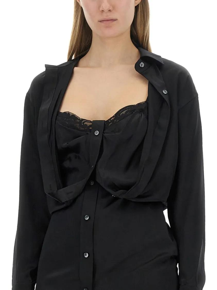 ワンピース T by Alexander Wang LAYERED CHEMISIER DRESS T by Alexander Wang Lace Trim Layered Dress | italist