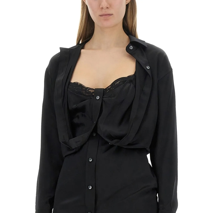 ワンピース Alexanderwang.T Layered Chemisier Dress T by Alexander Wang Layered Chemisier Dress Black | Mini-Kleider