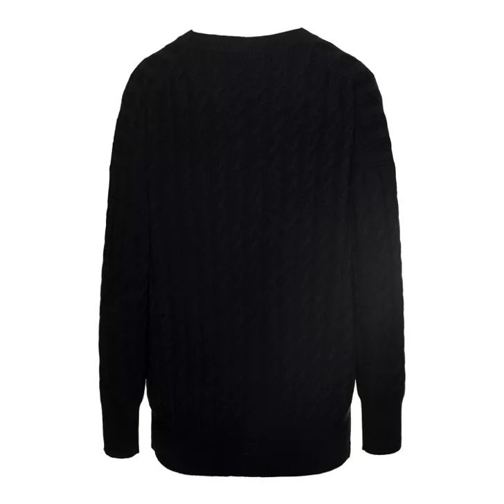 Black cable shop knit sweater