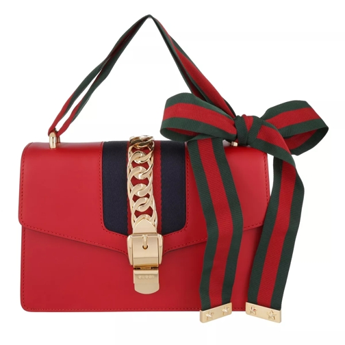 Gucci Sylvie Leather Shoulder Bag Rosso Shopper