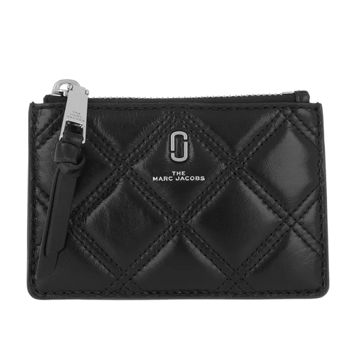 Marc Jacobs The Quilted Softshot Top Zip Multi Wallet Black Porta carte di credito