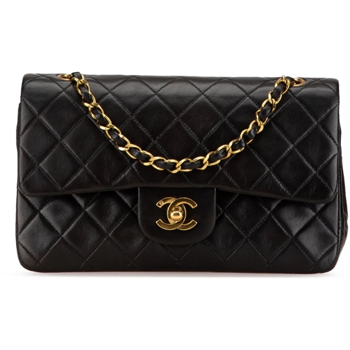 Chanel Sac à bandoulière 1994-1996 Small Classic Lambskin Double Flap schwarz