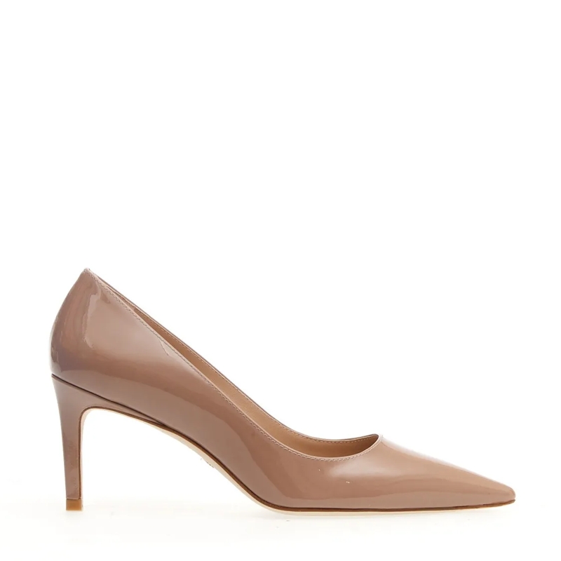 Stuart Weitzman Pumps Pump Patent Nude Heel 75mm Brown