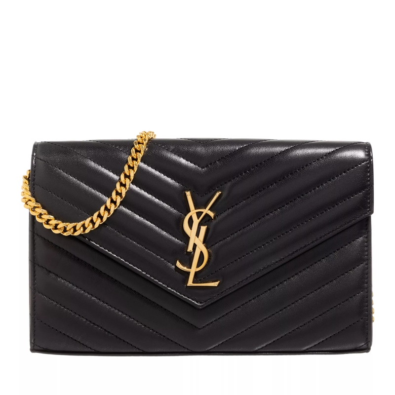 Saint Laurent Wallet On A Chain Borse Tracolla Monogramme Chain Wallet Black