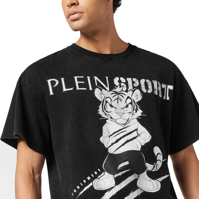Plein Sport T-Shirt T-Shirt Rundhalsausschnitt Ss Tiger schwarz(Image 5)