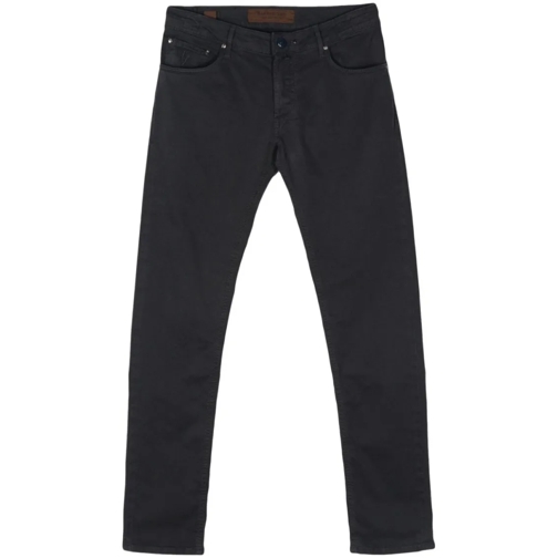 Handpicked Jeans Prussian Blue Cotton Blend Orvieto Trousers Blue