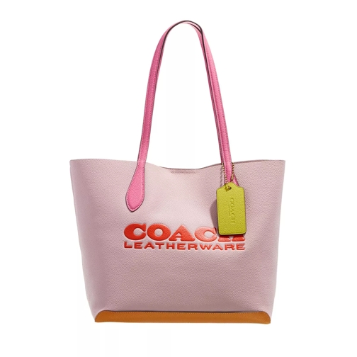 Coach Colorblock Leather Kia Tote Carnation Multi Shopping Bag