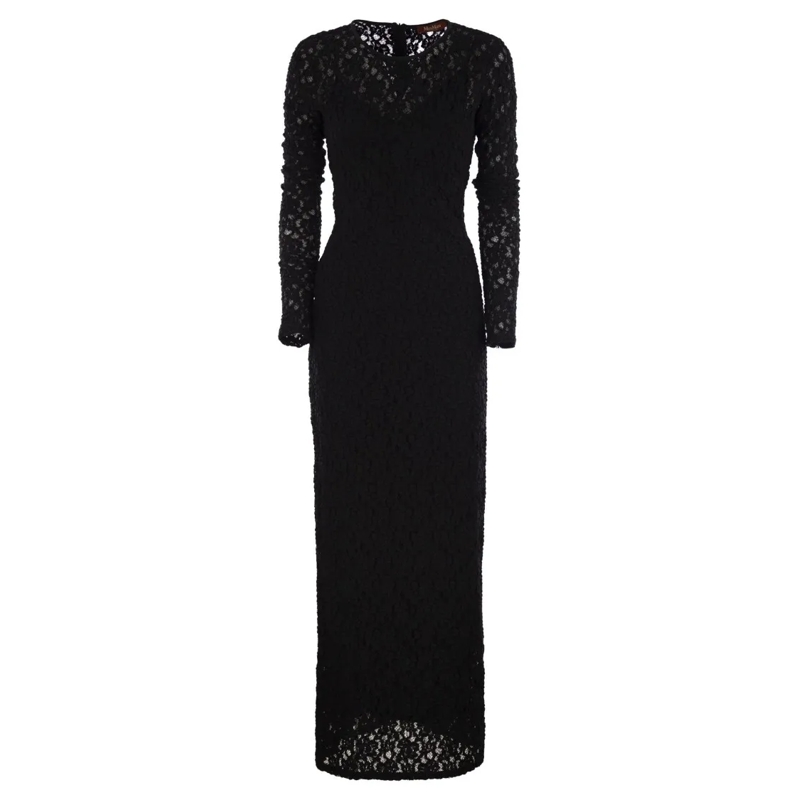 Max Mara  Sarta - Tight-Fitting Cloqué Lace Dress Black
