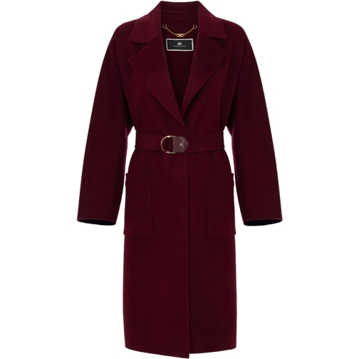 Elisabetta Franchi Übergangsjacke Manteau bordeaux double face Ceinture Elisabetta F mehrfarbig