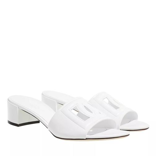 Dolce&Gabbana DG Logo Cut-Out Mules Calfskin White Slip-ins