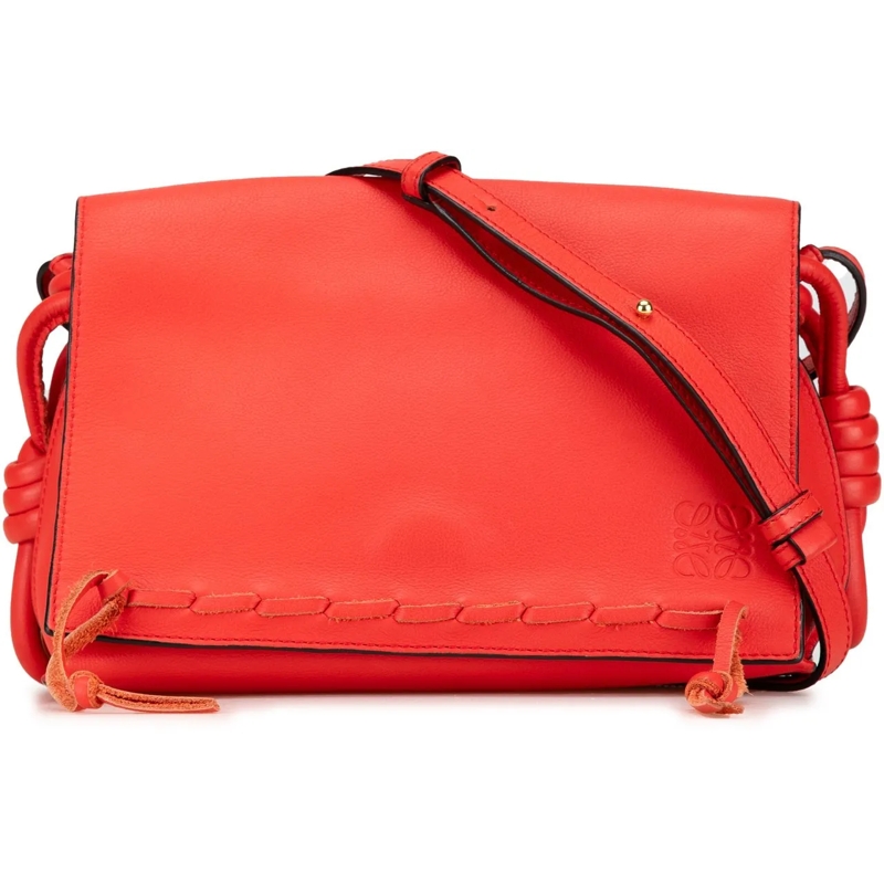 Loewe Schultertasche Leather Flamenco Knot Whipstitch Crossbody rot