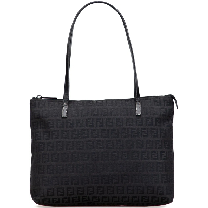 Fendi Shopper Zucchino Canvas Tote schwarz
