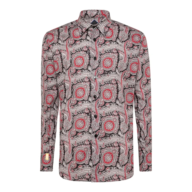 BILLIONAIRE Hemd Hemd Slim Fit Paisley schwarz