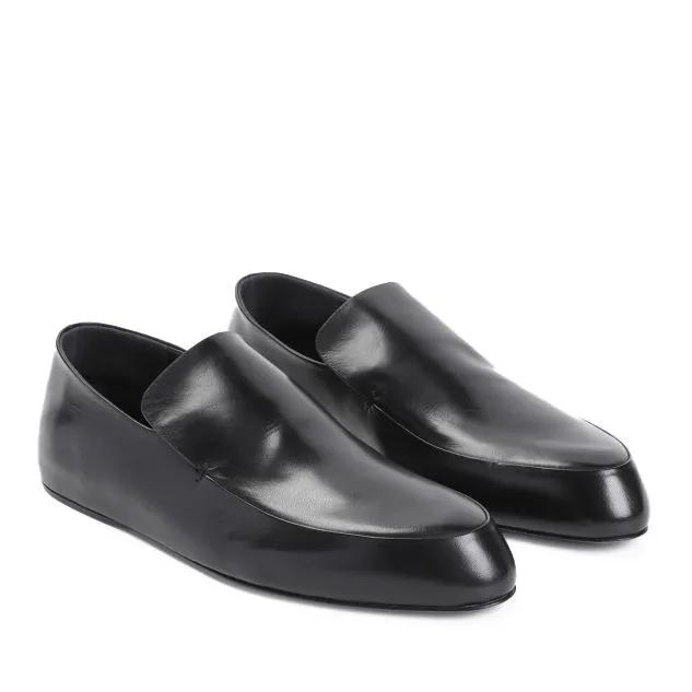 Jil Sander Loafers & Ballerinas - Black Goat Leather Loafer - Gr. 36 (EU) - in Schwarz - für Damen