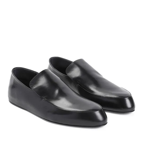 Jil Sander Black Goat Leather Loafer Black Pantofola ballerina