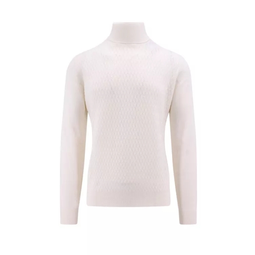 Corneliani Turtleneck Virgin Wool Sweater White 