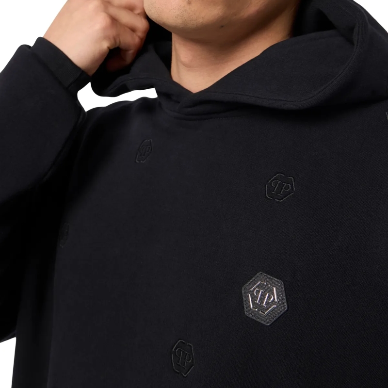 Philipp Plein Top Embroidered Hoodie Sweatshirt Monogram Monogram schwarz(Image 5)