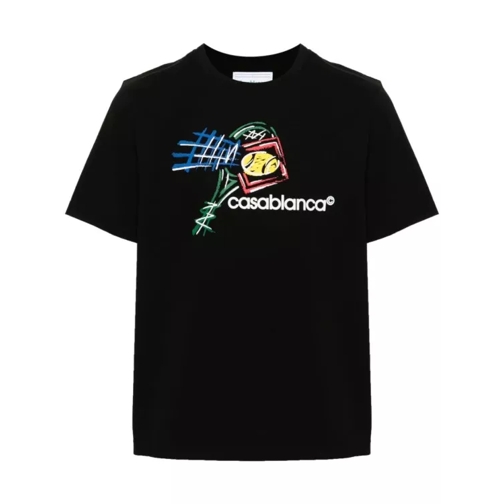 Casablanca Croquis De Tennis T-Shirt Logo-Print Black Black 