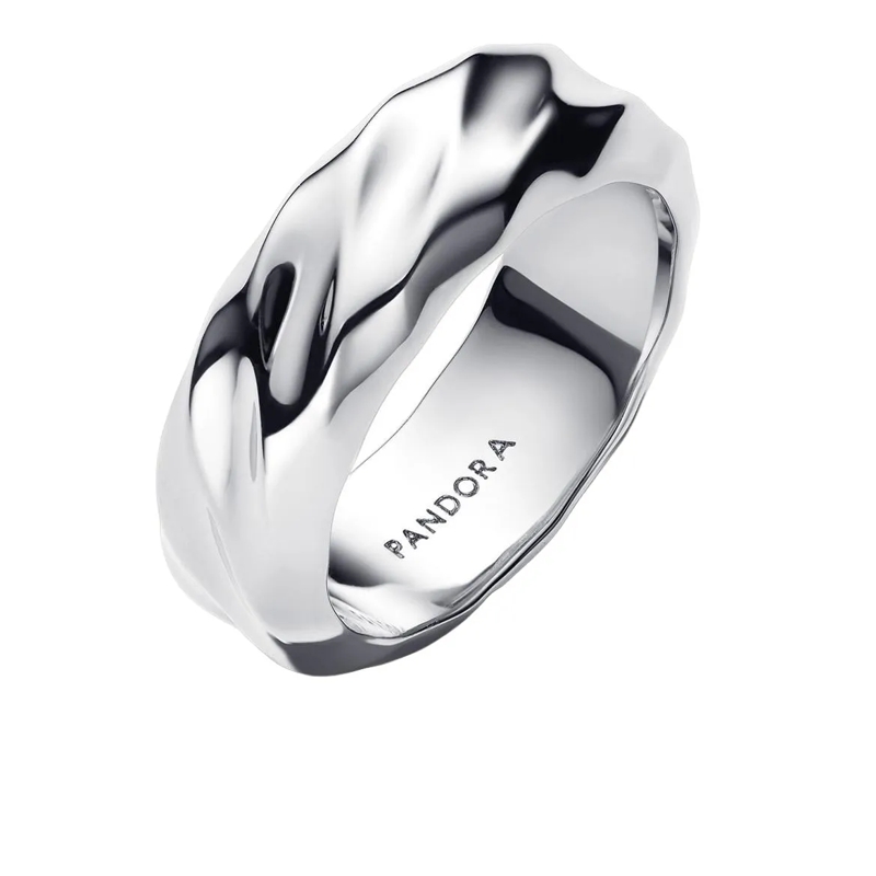 Pandora Ring Rippled Wide Band Ring Sterling Silber(Image 3)