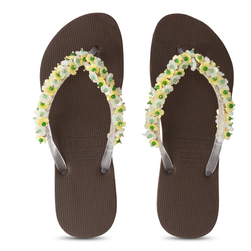 UZURII Flip Flops flip flop Tulum Bloom Yellow mocca(Image 17)