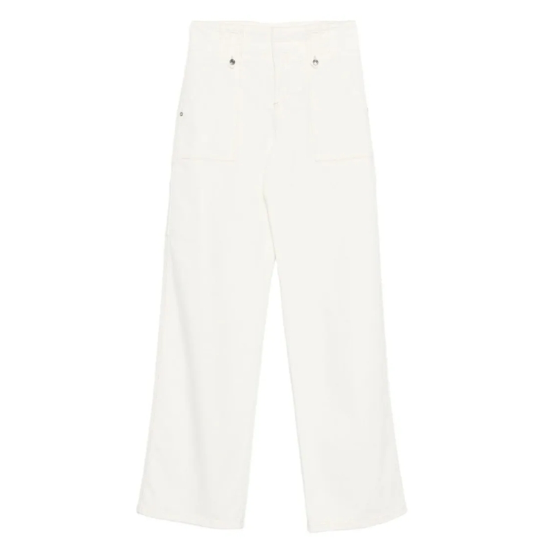 Ermanno Scervino Jeans Wide-Leg White Jeans With High Waist Red
